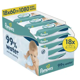 Pampers Pampers Billendoekjes 99% Water 18x60 = 1080 stuks