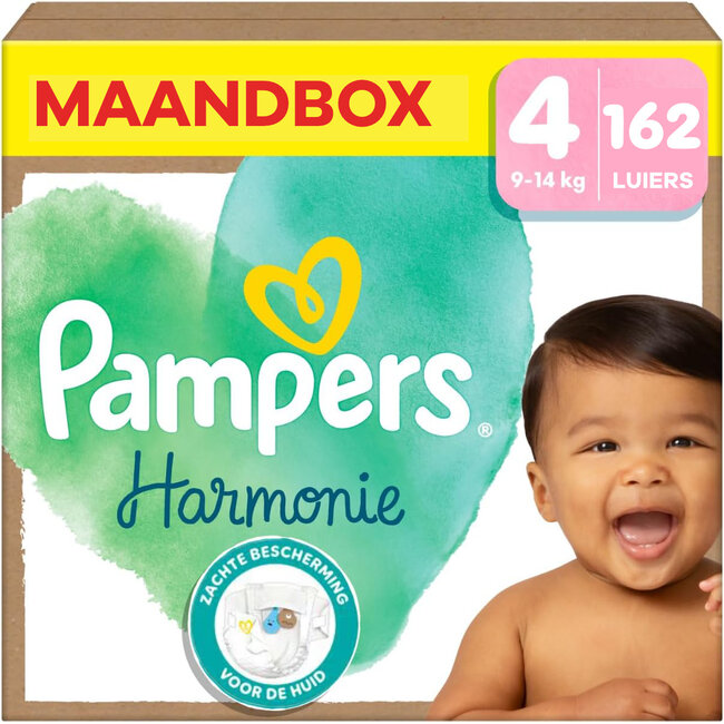 Pampers Pampers - Harmonie - Maat 4 - Maandbox - 162 stuks - 9/14 KG
