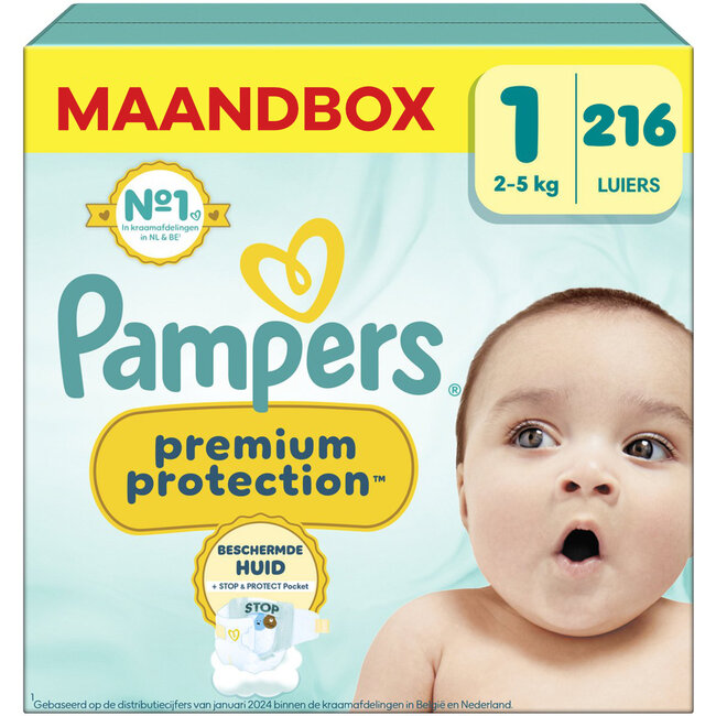 Pampers - Premium Protection - Maat 1 - Maandbox - 144 stuks - 2/5 KG
