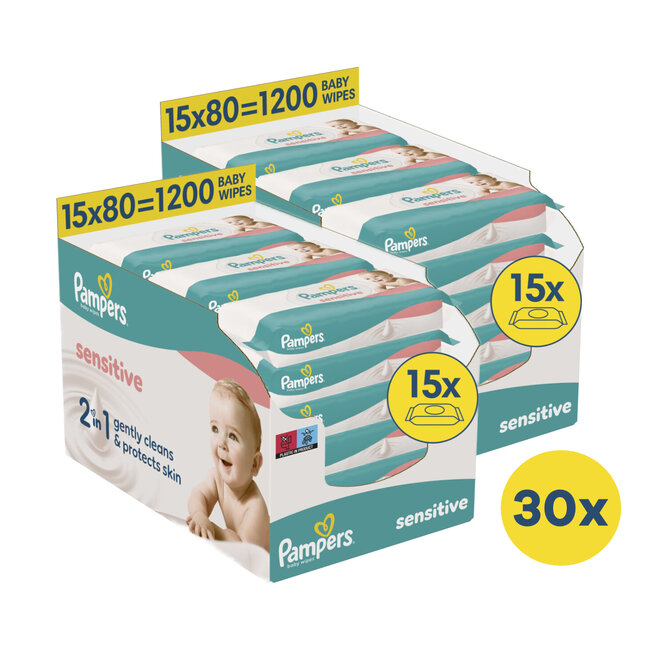 Pampers - Sensitive - Billendoekjes - 2 dozen doekjes - 30 x 80