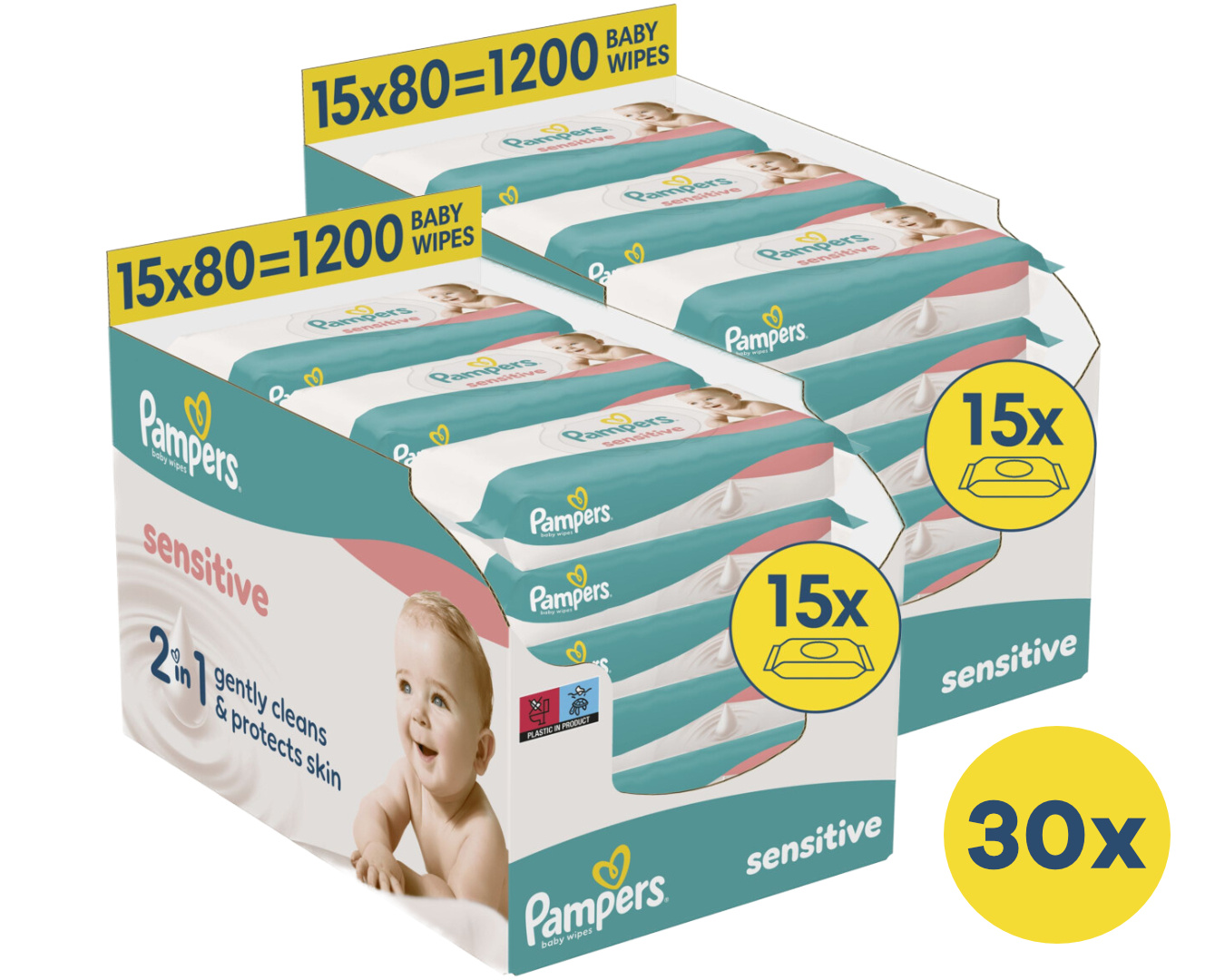 Pampers  Sensitive - Billendoekjes - 2 dozen doekjes - 30 x 80