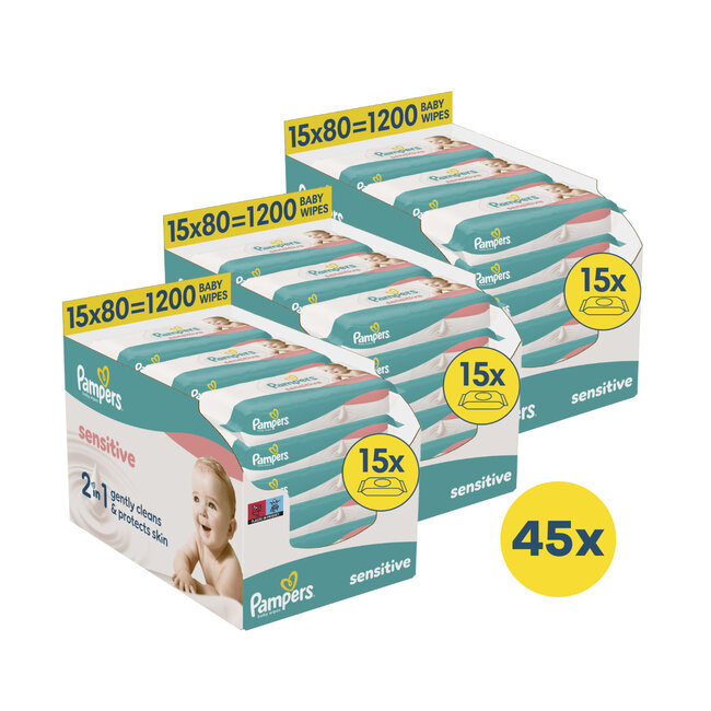 Pampers Pampers - Sensitive - Billendoekjes - 3600 doekjes - 45 x 80