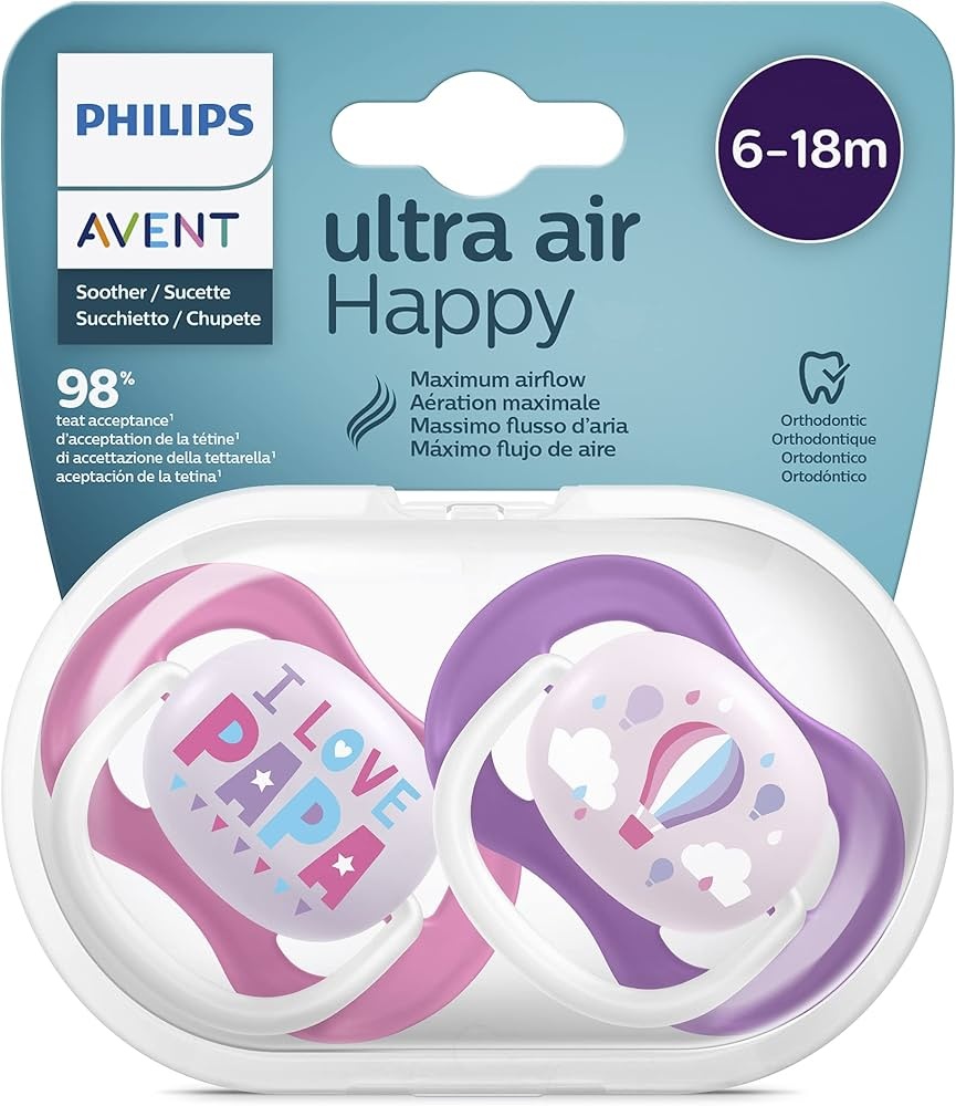 Philips Avent  I Love Papa - Ultra Air Fopspeen - 6-18 mnd - 2 stuks