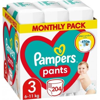 Pampers Pampers - Baby Dry Pants - Maat 3 - Maandbox - 204 stuks - 6/11 KG