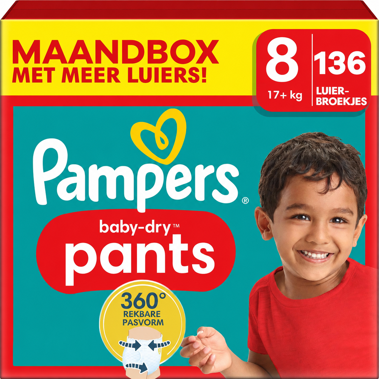 Pampers  Baby Dry Pants - Maat 8 - Maandbox - 136 stuks - 17+ KG