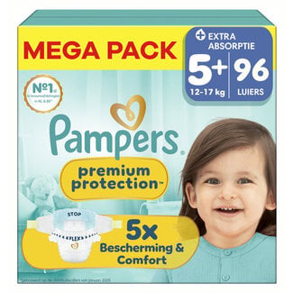 Pampers Pampers - Premium Protection - Maat 5+ - Mega Pack - 96 luiers - 12/17KG