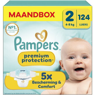Pampers Pampers - Premium Protection - Maat 2 - Maandbox - 124 Stuks - 4-8 kg