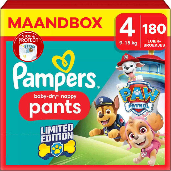 Pampers - Baby Dry Pants - Maat 4 - Maandbox - 180 stuks - 9/15KG