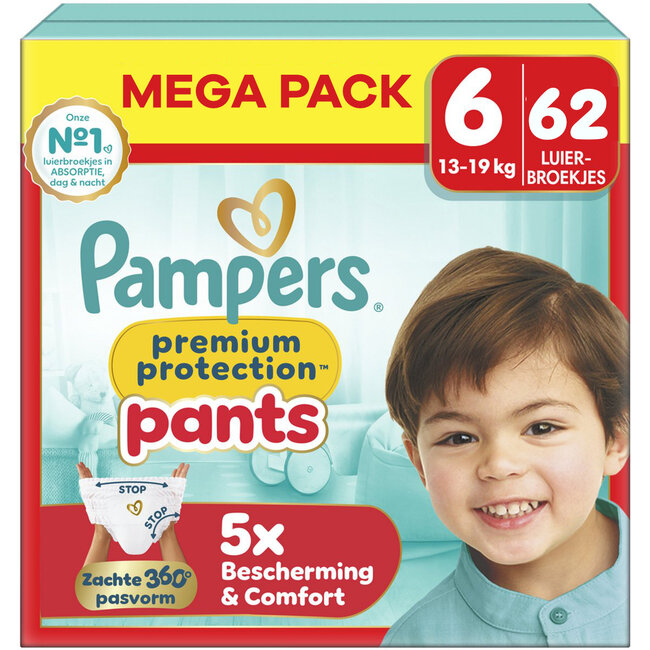Pampers Pampers - Premium Protection Pants - Maat 6 - Mega Pack - 62 stuks - 15+ KG