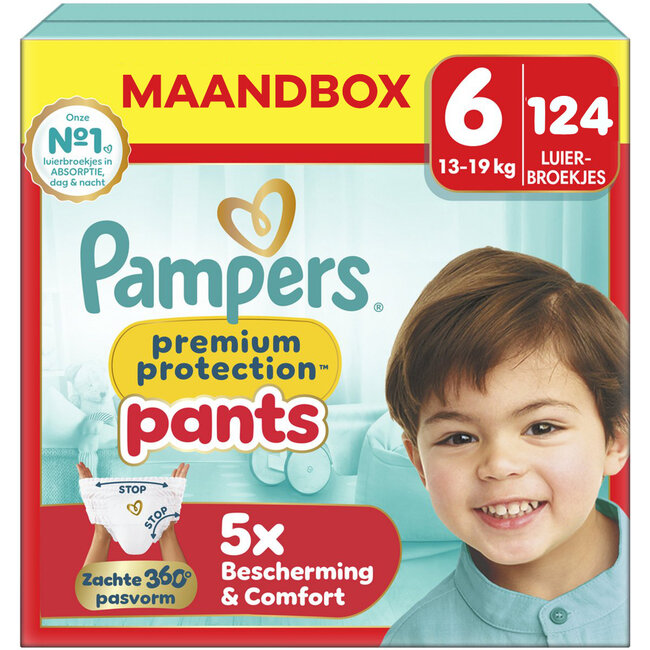 Pampers - Premium Protection Pants - Maat 6 - Maandbox - 124 stuks - 15+ KG