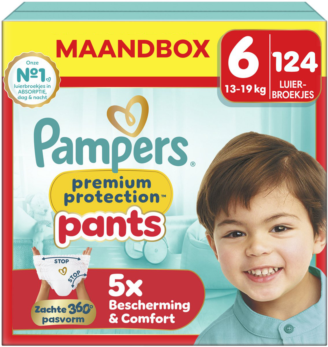 Pampers  Premium Protection Pants - Maat 6 - Maandbox - 124 stuks - 15+ KG