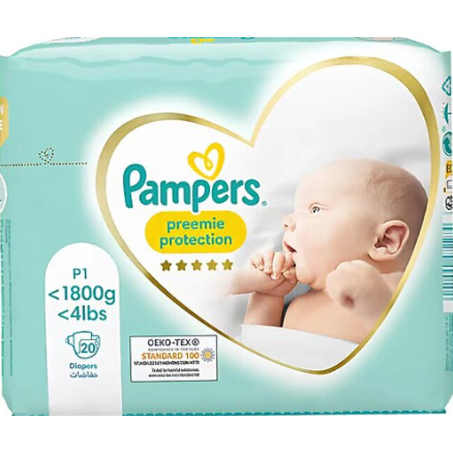 Pampers Pampers - Premium Protection - Maat P1 - <1800gr - Small Pack - 20 luiers  - Premature luiers