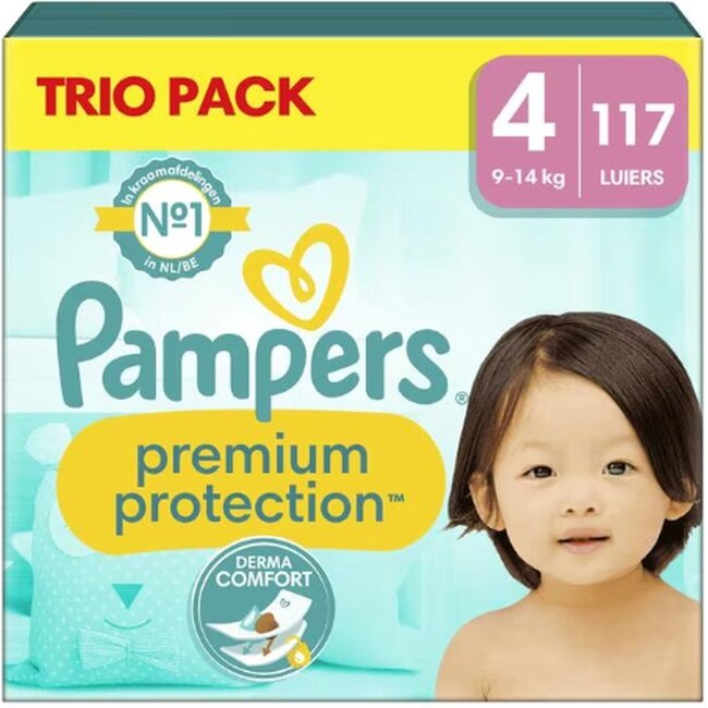 Pampers - Premium Protection - Maat 4 - Mega Pack - 117 stuks - 9/14+ KG