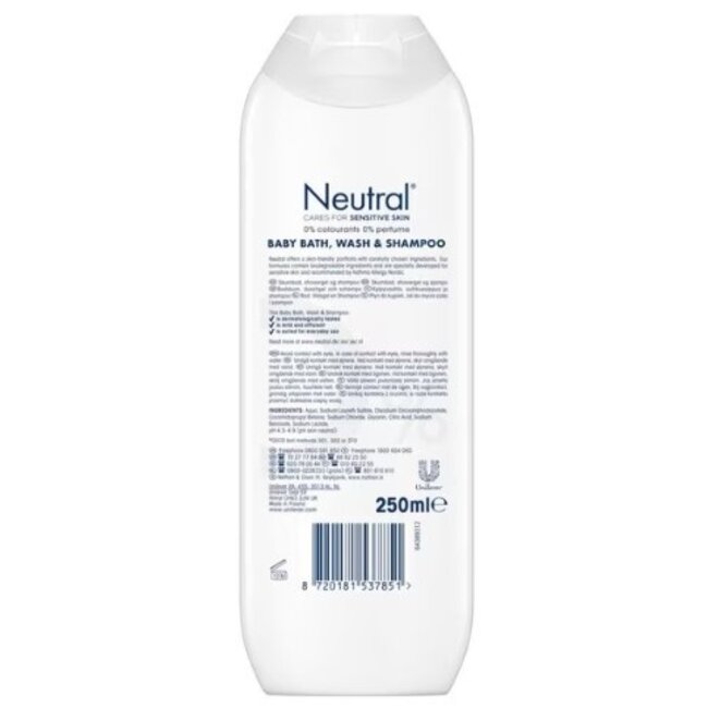 Neutral - 0% - Baby Bad- Wasgel & Shampoo - 250ml