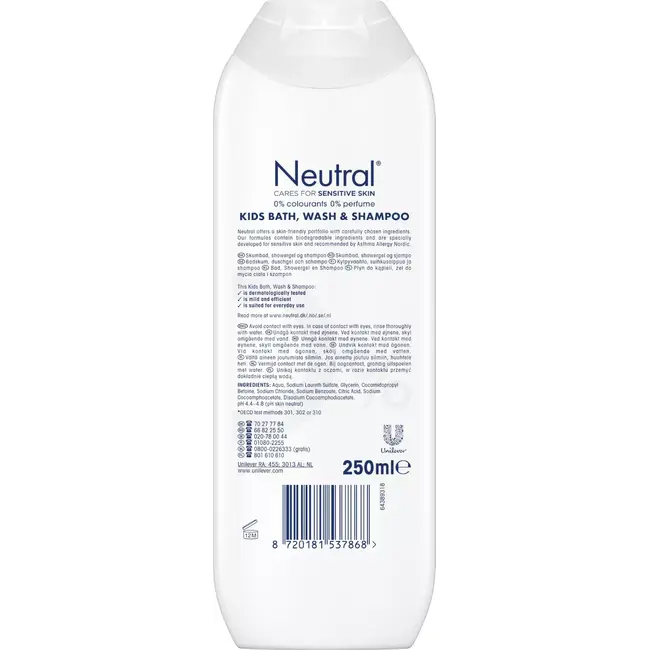 Neutral - Kids - Showergel - Wash & Bath – 250 ml