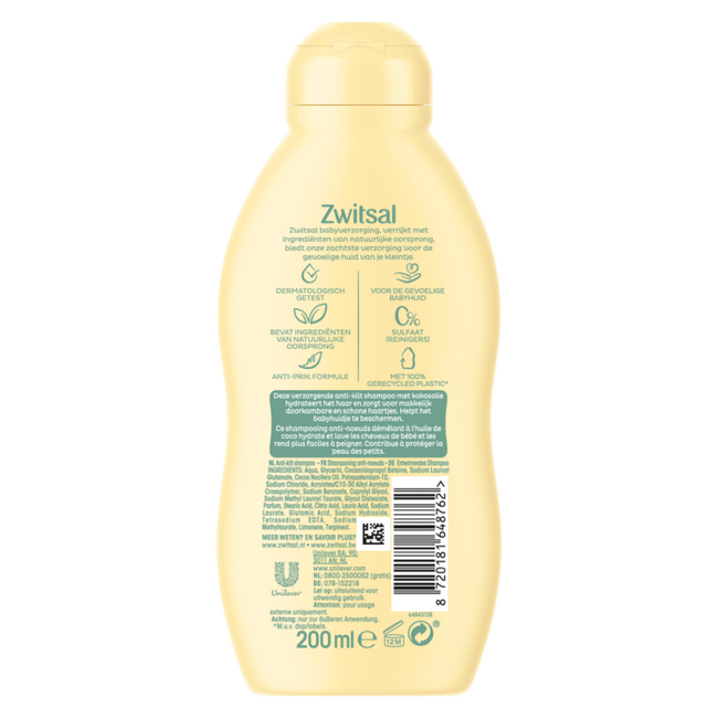 Zwitsal - Anti Klit Shampoo - 3 x 200ml - Voordeelpack