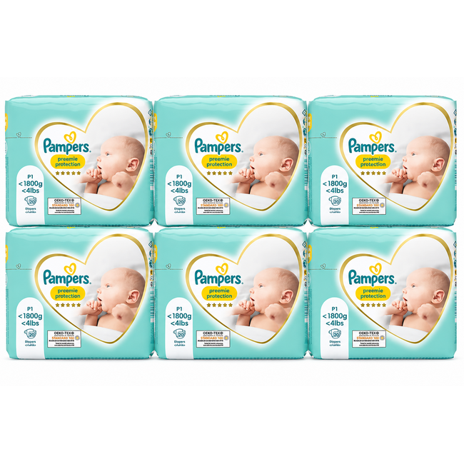 Pampers Pampers - Premium Protection - Maat P1 - <1800gr - Mega Pack - 120 luiers  - Premature luiers