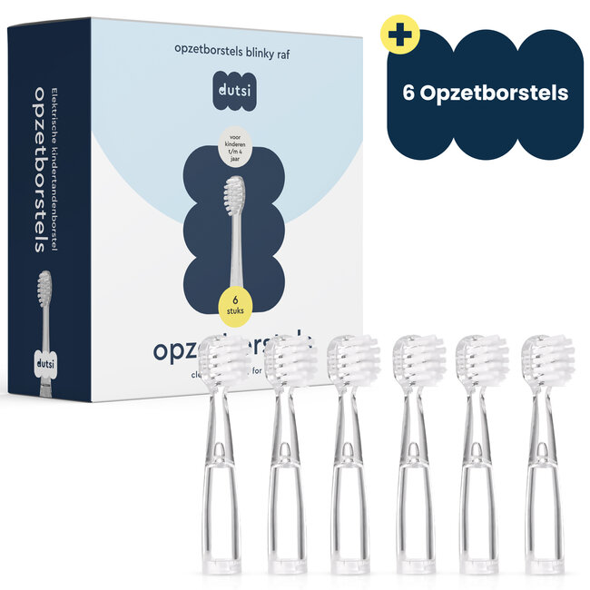 Dutsi Dutsi - Opzetborstels - 18 tot 48 maanden - 6-pack - Geschikt voor Baby's & Peuters - Zachte DuPont haren