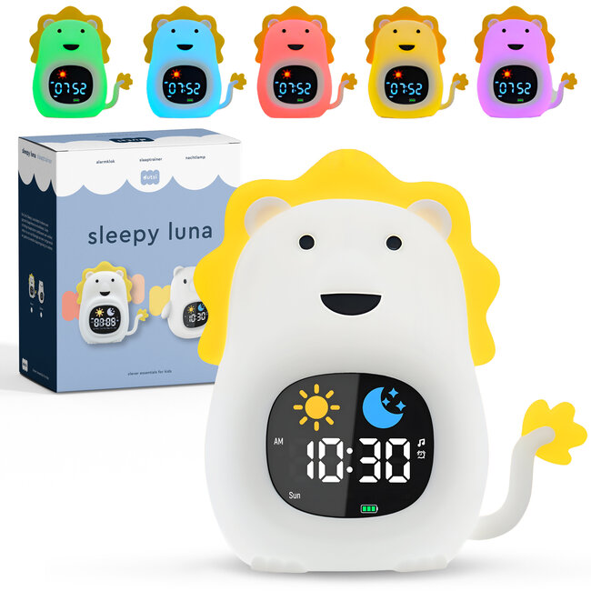 Dutsi - Sleepy Luna - 3-in-1 Slaaptrainer Leeuw - Slaapwekker - Nachtlampje - White Noise