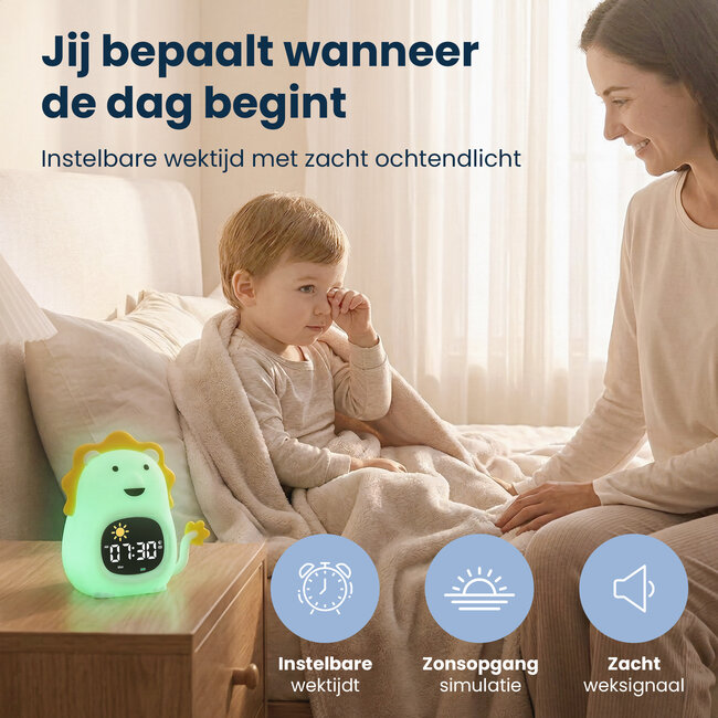 Dutsi - Sleepy Luna - 3-in-1 Slaaptrainer Leeuw - Slaapwekker - Nachtlampje - White Noise