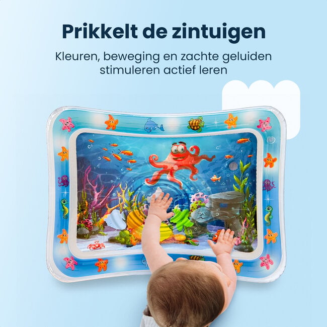Dutsi - Waterspeelmat Baby - Watermat - Stimuleert Motorische Ontwikkeling - BPA Vrij & Lekvrij - Kraamcadeau - 66x51cm – Blauw