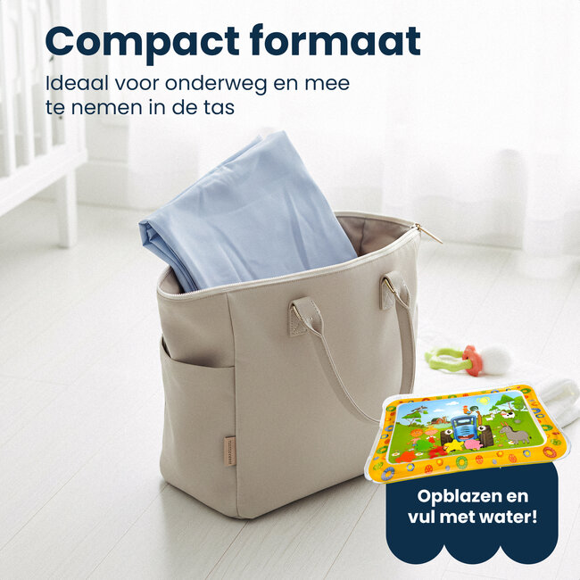 Dutsi - Waterspeelmat Baby - Watermat - Stimuleert Motorische Ontwikkeling - BPA Vrij & Lekvrij - Kraamcadeau - 66x51cm – Geel