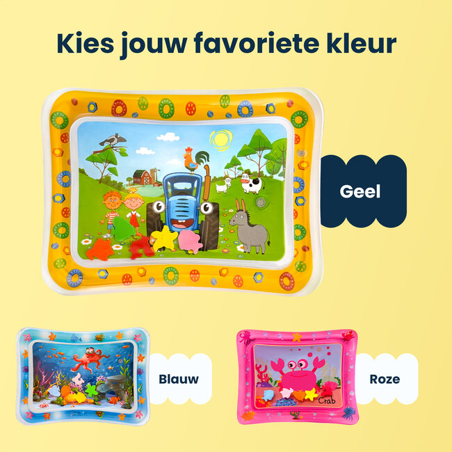 Dutsi - Waterspeelmat Baby - Watermat - Stimuleert Motorische Ontwikkeling - BPA Vrij & Lekvrij - Kraamcadeau - 66x51cm – Geel