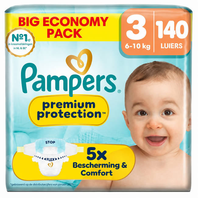 Pampers Pampers - Premium Protection - Maat 3 - Mega Pack - 140 stuks - 6/10 KG