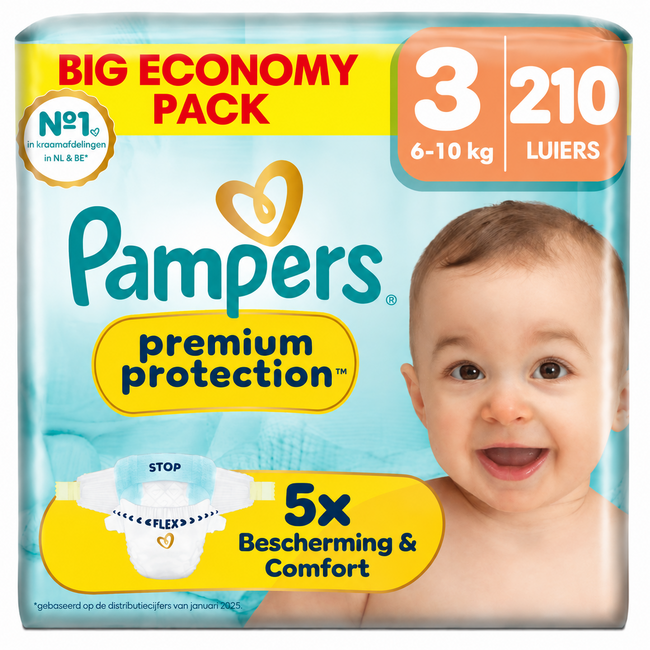 Pampers Pampers - Premium Protection - Maat 3 - Maandbox - 210 stuks - 6/10 KG