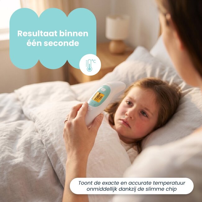Dutsi Thermometer - Oorthermometer & Voorhoofd Thermometer - Digitale Koortsthermometer voor Baby & Volwassene - Snel & Nauwkeurig - Inclusief batterijen