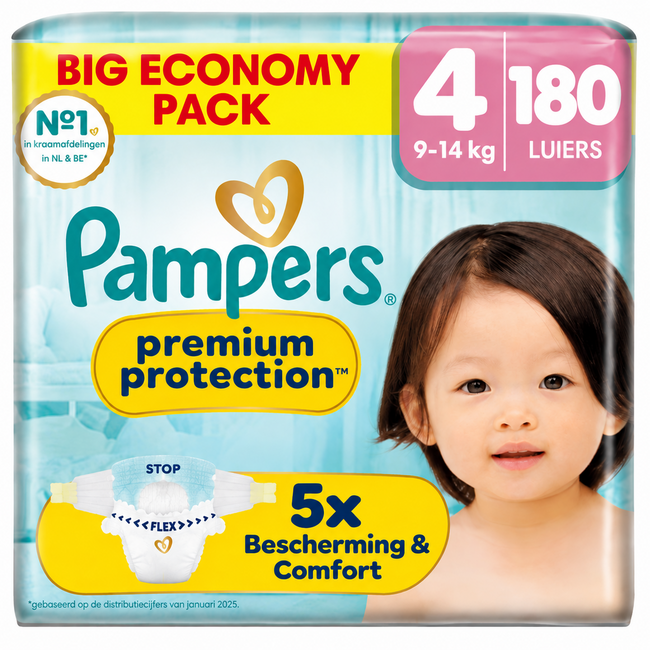 Pampers Pampers - Premium Protection - Maat 4 - Maandbox - 180 stuks - 9/14 KG