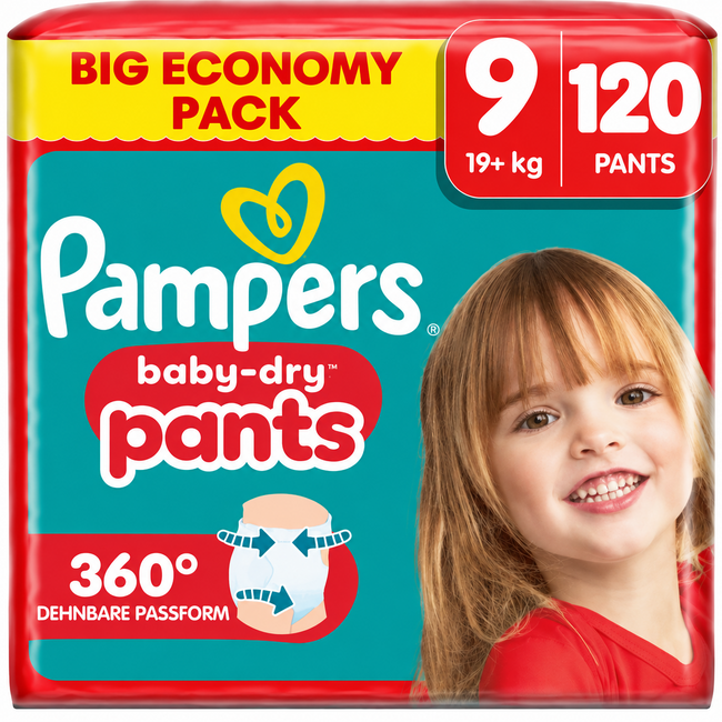 Pampers - Baby Dry Pants - Maat 9 - Maandbox - 120 stuks - 19+KG