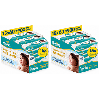 Pampers Pampers - Aqua Soft Touch Babydoekjes - 30 x 60 = 1800 Billendoekjes