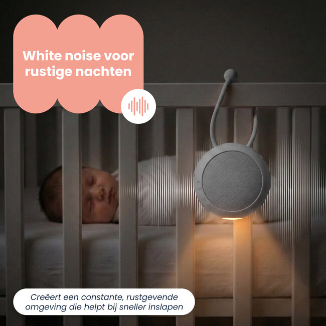 Dutsi - Snoozy Luna - White Noise Machine - 10 Geluiden - Timer - Nachtlampje - Cloud White