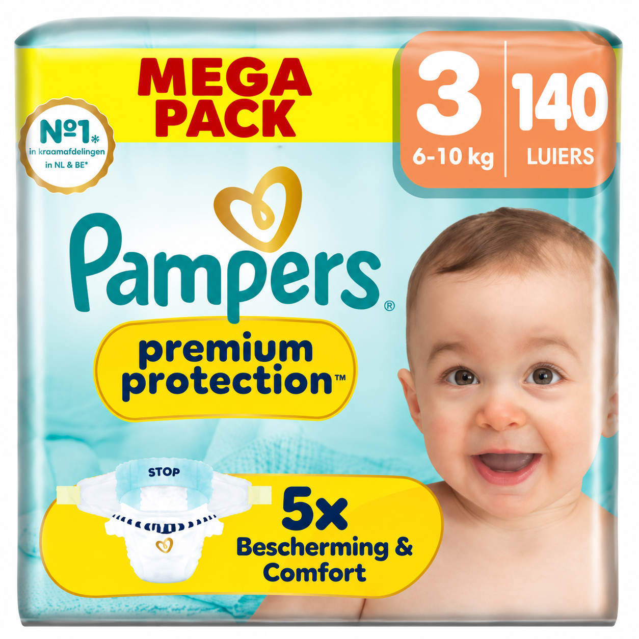Pampers  Premium Protection - Maat 3 - Mega Pack - 140 stuks - 6/10 KG