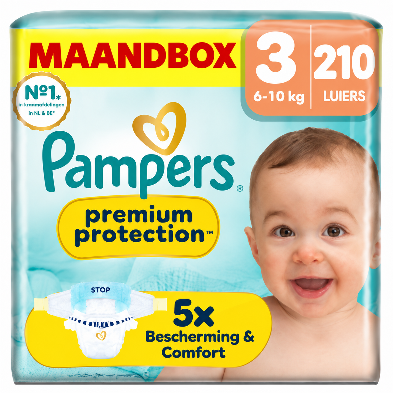 Pampers  Premium Protection - Maat 3 - Maandbox - 210 stuks - 6/10 KG