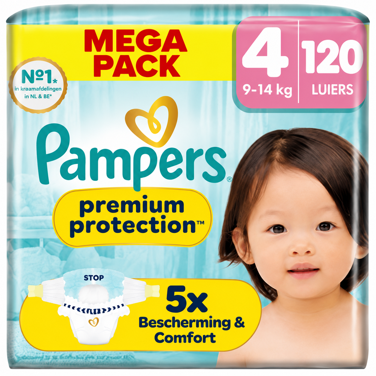 Pampers  Premium Protection - Maat 4 - Mega Pack - 120 stuks - 9/14 KG