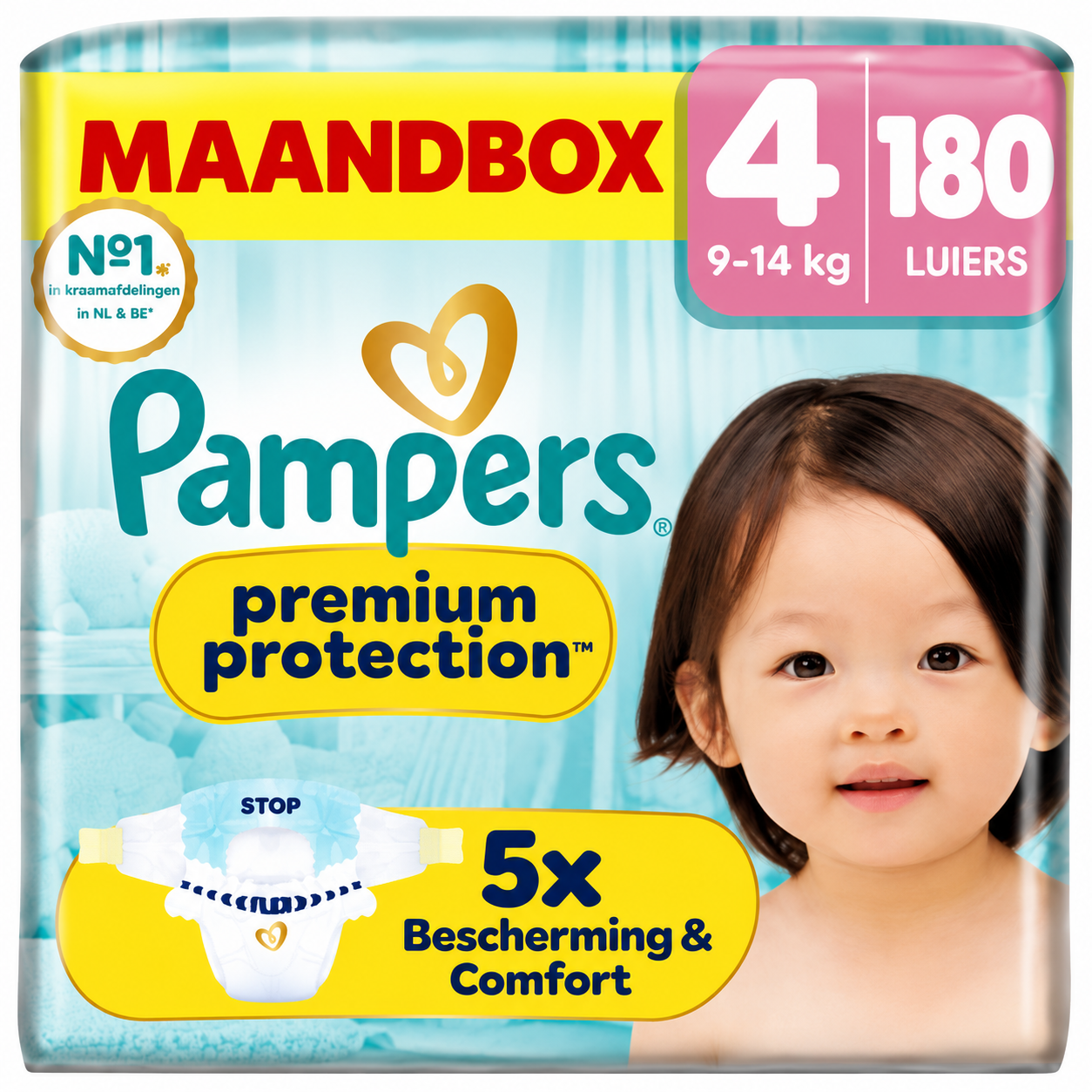 Pampers  Premium Protection - Maat 4 - Maandbox - 180 stuks - 9/14 KG