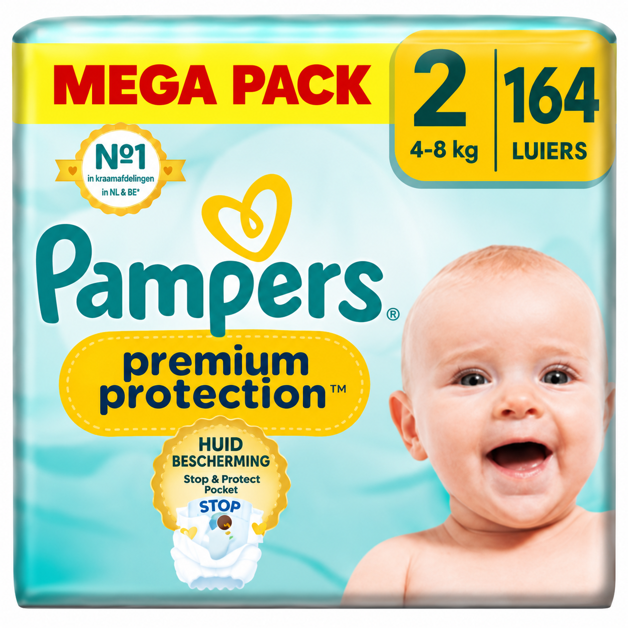 Pampers  Premium Protection - Maat 2 - Mega Pack - 164 stuks - 4/8 KG