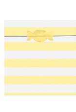 PartyDeco Zakjes strepen geel & wit | 6 stuks