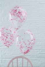 Ginger Ray Confetti ballonnen roze | 5 stuks