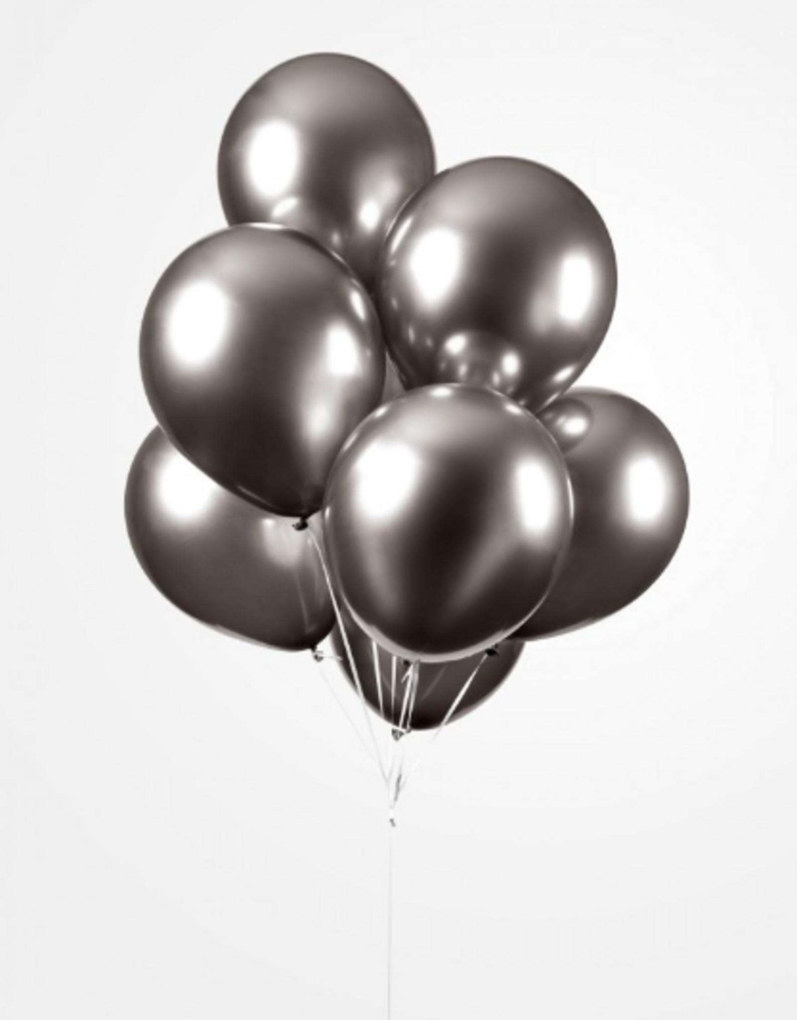 Chrome ballonnen donkergrijs (30 cm) | 10st