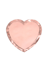 PartyDeco Papieren bordjes hart rosé goud | 6 stuks