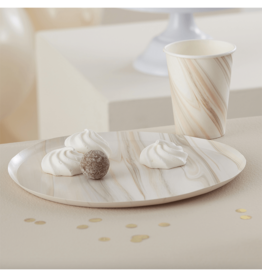 Ginger Ray Papieren bordjes natural marble | 8st