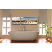 Karo-art Schilderij uitzicht op Noordzee (150x50cm)