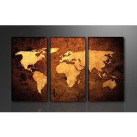 Karo-art Schilderij Wereldkaart (160x90cm)