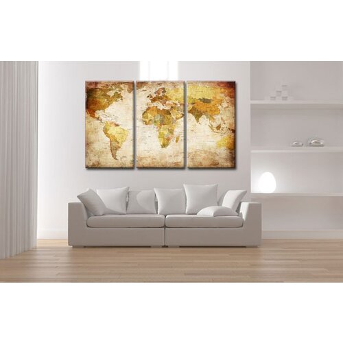 Karo-art Schilderij Wereldkaart (160x90cm)