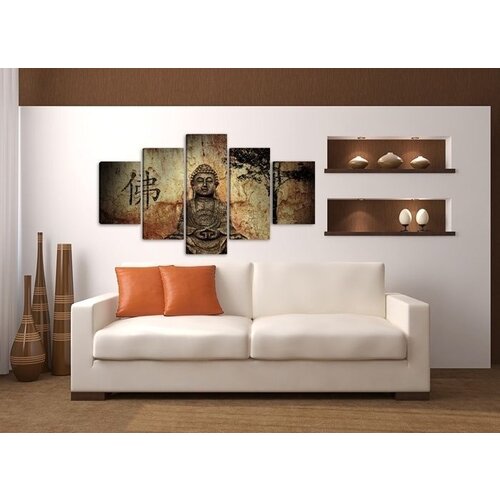 Karo-art Schilderij Boeddha (160x80cm)