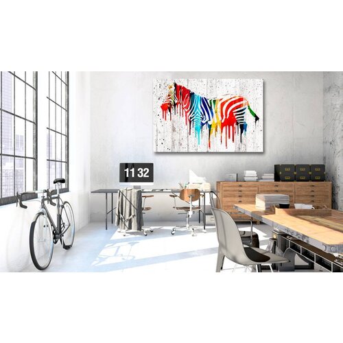 Schilderij Zebra in kleur