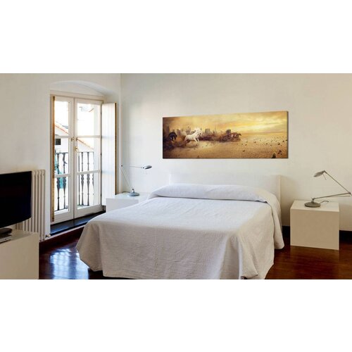 Schilderij Paarden in de stad 120x40cm